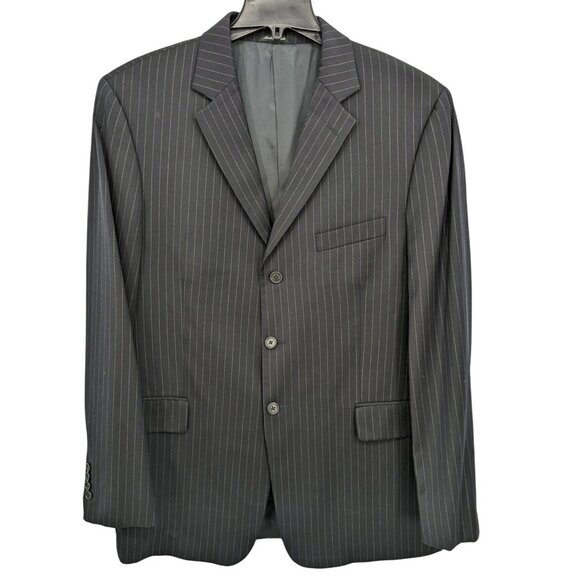 J.Crew Blazer Men Size 44L Pinstriped 100% Wool Sportcoat Preppy Office Academia - Picture 1 of 16